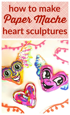 Looking for a fun Valentine's Day project or craft?  Why not make adorable winged heart paper mache sculptures!  This post teaches you exactly how to do it!